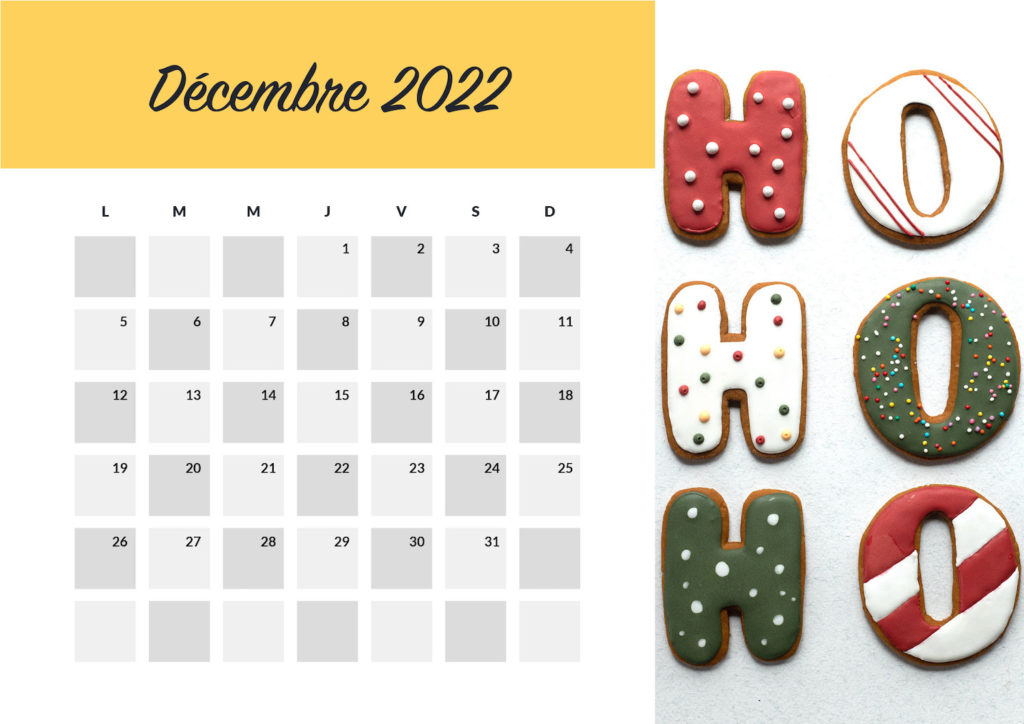 Calendrier food décembre 2022