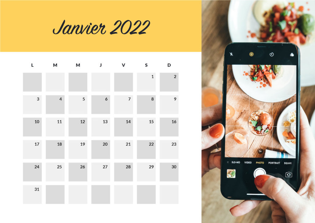 Calendrier food janvier 2022