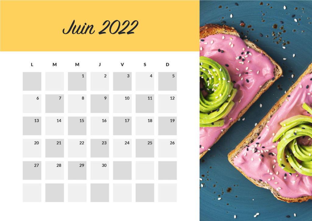 Calendrier food juin 2022