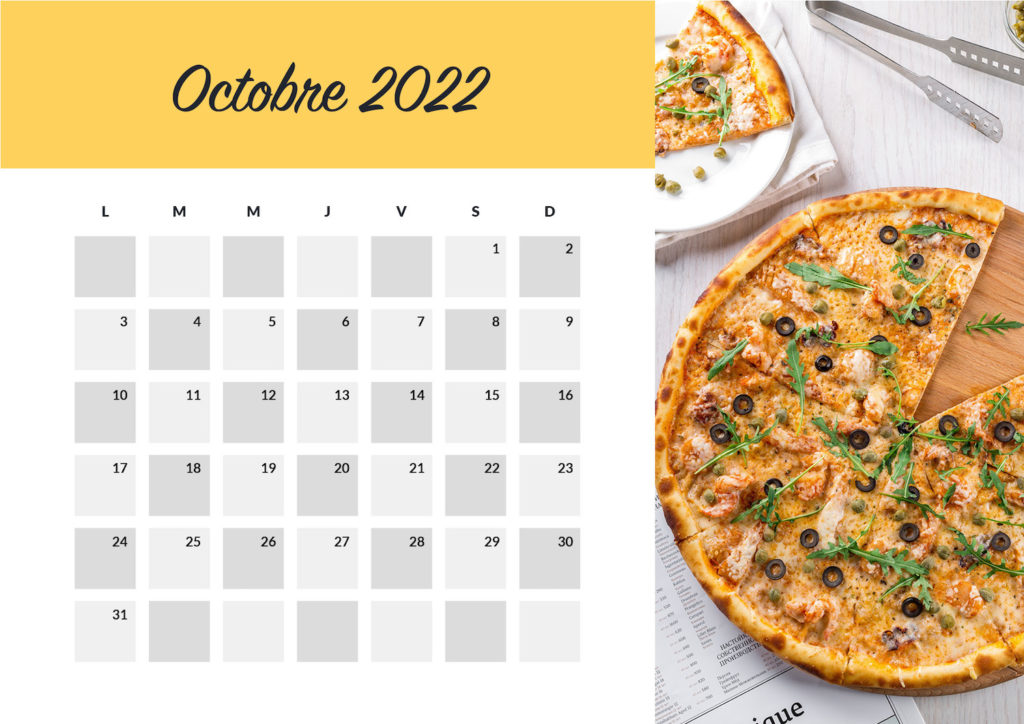 Calendrier food octobre 2022